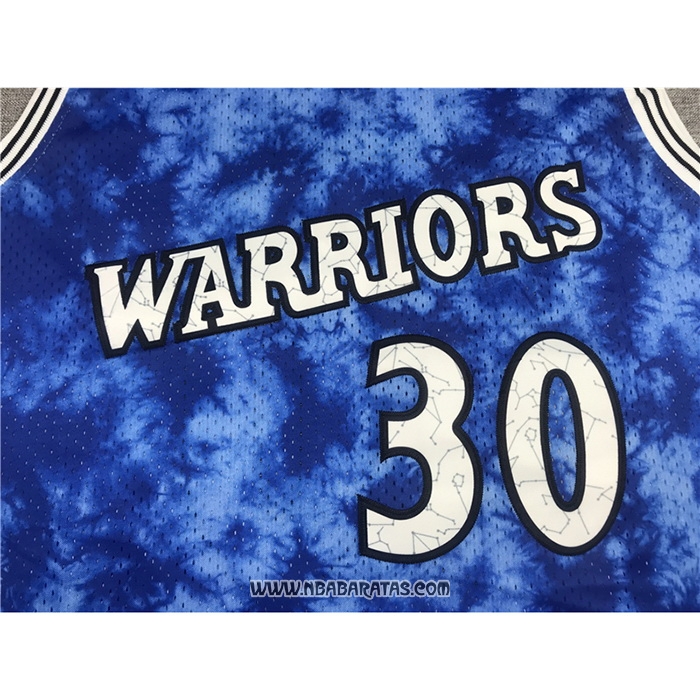 Camiseta Golden State Warriors Stephen Curry #30 Galaxy Azul